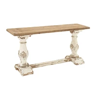 White Vintage Wood Console Table