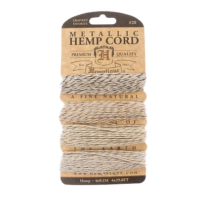 Hemptique® Crafter's Favorite 20lb. Metallic Twist Natural Hemp Cord Mix