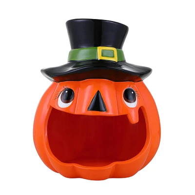 Mr. Halloween 11" Motion Activated Ceramic Jack-O-Lantern Candy Bowl