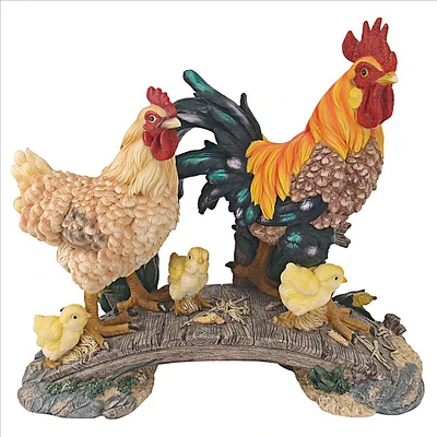 Design Toscano 14.5" Chickens Bridging the Roost Garden Statue