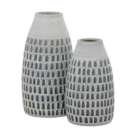 Gray Ceramic Contemporary Vase Set