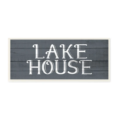 Stupell Industries Blue Lake House Sign Wooden Wall Plaque