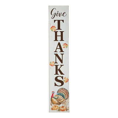 Glitzhome® 42" Thanksgiving Give Thanks Porch Sign