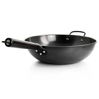 Gibson Home® Debossed 13'' Black Heavy Gauge Carbon Steel Wok