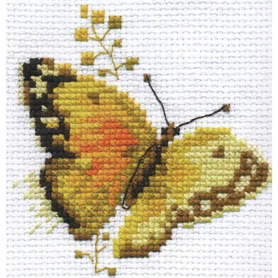 Alisa Colourful Butterflies - Yellow Cross Stitch Kit