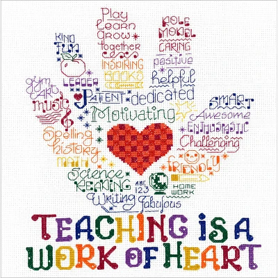 Imaginating Let's Hug A Teacher Counted Cross Stitch Kit