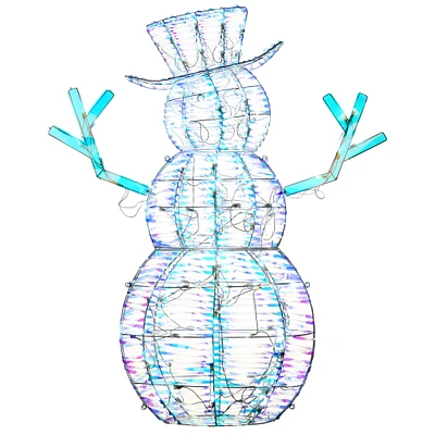 48" Pre-Lit Iridescent Snowman