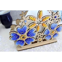 MP Studia Flower Meadow. Napkin Holder Cross Stitch On Wood Kit