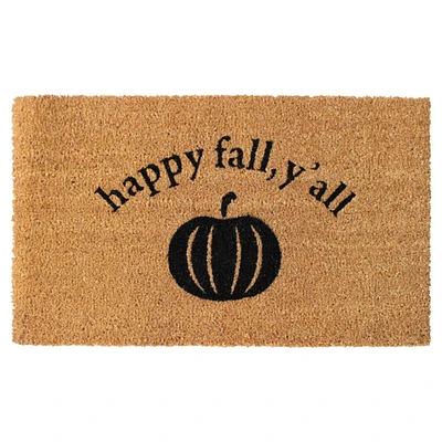 RugSmith Black Happy Fall, Y'all Machine Tufted Doormat