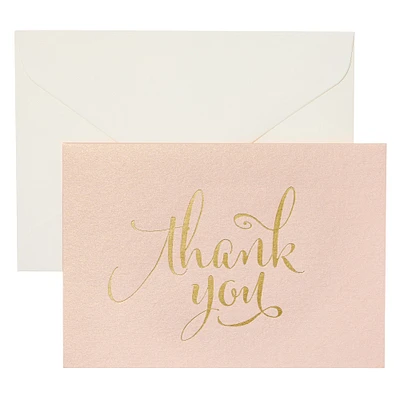 8 Packs: 40 ct. (320 total) Blush & Gold Thank You Cards & Envelopes by Celebrate It™