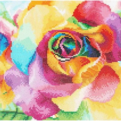 Diamond Art Intermediate Rainbow Roses Kit