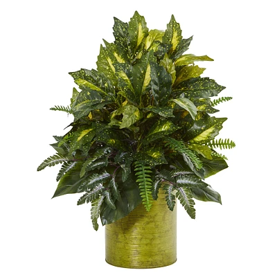 2ft. Mixed Greenery in Tin Planter