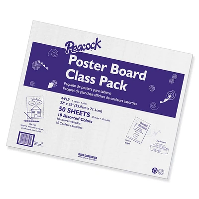 Pacon® 22" x 28" Assorted Poster Board Class Pack, 50ct.