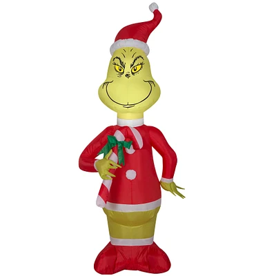 4ft. Airblown® Inflatable Grinch with Red & White Candy Cane