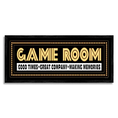 Stupell Industries Arcade Game Room Quote Vintage Style Sign Framed Giclee Art