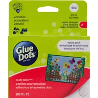 Glue Dots .5" Craft Dot Sheets Value Pack-600 Clear Dots