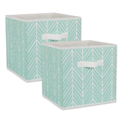 DII® 11" Aqua Herringbone Storage Cube, 2ct.