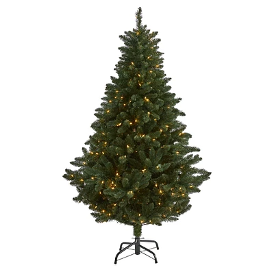 6ft. Pre-Lit Northern Rocky Spruce Artificial Christmas Tree, Clear Lights