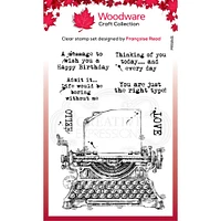 Woodware Vintage Typewriter Clear Stamps