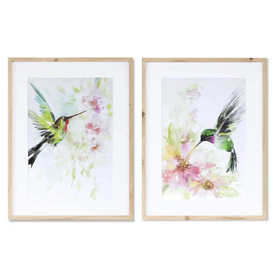 15.25" x 19.75" Hummingbird Watercolor Wall Accent Set