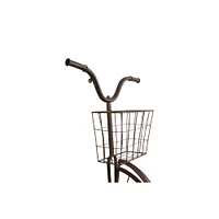 30" Distressed Rusted Bike with Basket Metal Wall Décor