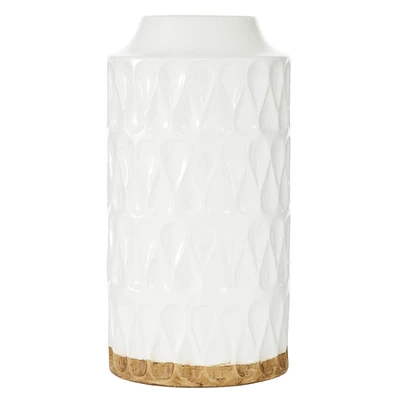 16" White Porcelain Contemporary Vase