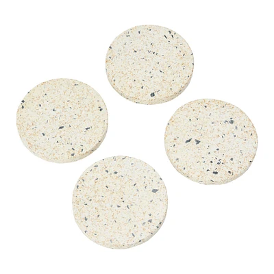 Eggshell Round Terrazzo Coaster Set