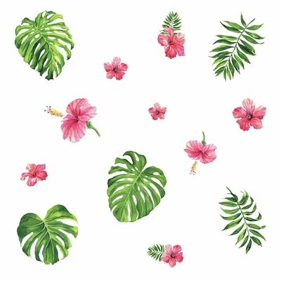 RoomMates Tropical Hibiscus Flower Peel & Stick Decals