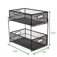 Mind Reader 2-Tier Metal Mesh Organizer Slide Out Basket Drawer