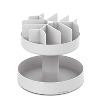 Mind Reader White 2-Tier Lazy Susan Granola Bar and Snack Organizer