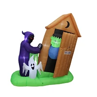 6.5ft. Inflatable Animated Monster Outhouse Scene