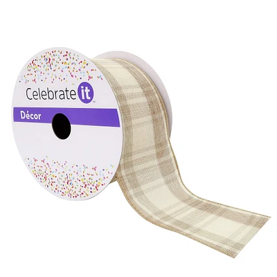 2.5" Wired Plaid Ribbon by Celebrate It™ Décor
