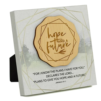 6" Hope & A Future Wood Plaque