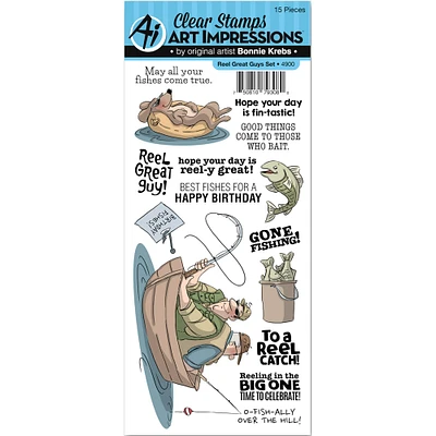 Art Impressions® Work & Play Clear Reel Great Guys Fishing Stamps