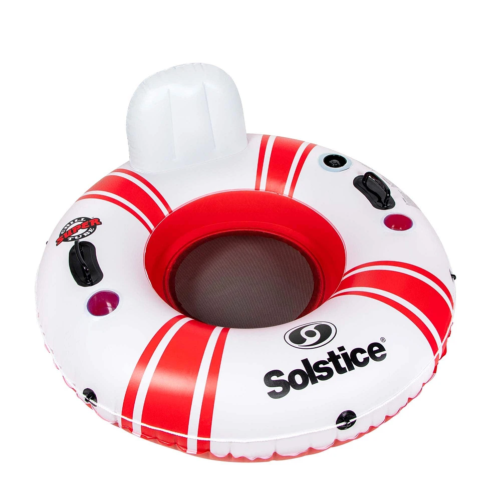 46" Inflatable Red & White Swimming Pool Inner Tube Float