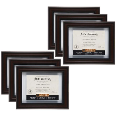 6 Pack: Mahogany & Black 11" x 14" Document Float Frame by Studio Décor®