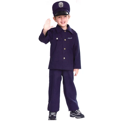 Small Navy Blue & Gold Police Officer Child Costume