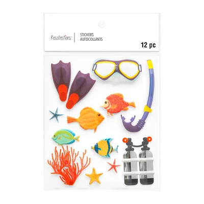 12 Pack: Scuba Puffy 3D Stickers by Recollections™