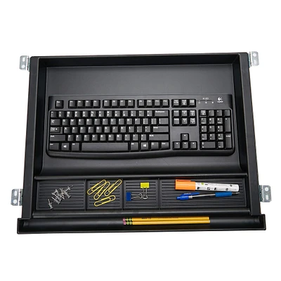 Mind Reader Black Ergonomic Keyboard Under Desk Drawer Tray