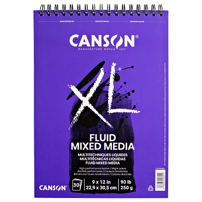 12 Pack: Canson® XL® Fluid Mixed Media Paper Pad, 9" x 12"