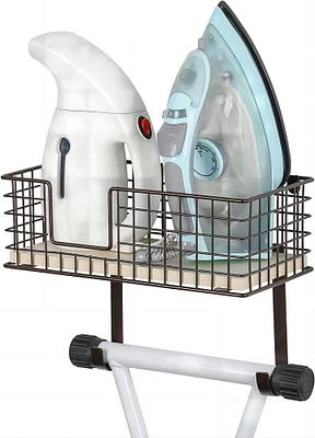 NEX™ Wall Mounted Ironing Board Hanger for T-Leg with Storage Basket