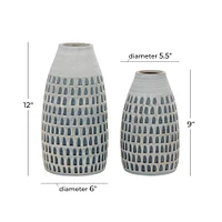 Gray Ceramic Contemporary Vase Set