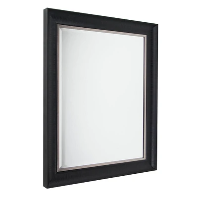 Head West® 34.5" Alderton Black & Silver Framed Beveled Wall Mirror 