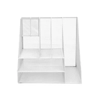 Mind Reader White 8-Compartment Desktop Paper Tray