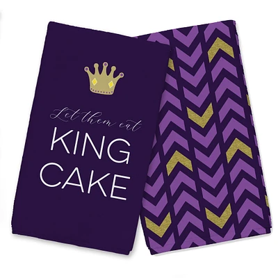 Let Them Eat King Cake Mardi Gras Tea Towel Set