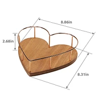 9" Heart Shaped Tray with Wooden Base