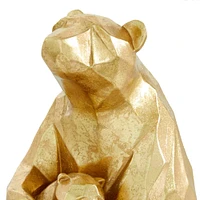 CosmoLiving by Cosmopolitan Gold Resin Modern Bear Sculpture, 10" x 6" x 8"