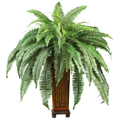 2.5ft. Boston Fern in Wood Vase