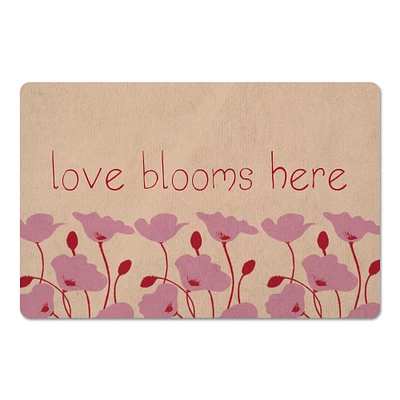 Love Blooms Here Floor Mat