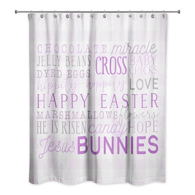 Easter Day Words Shower Curtain 71" x 74" Shower Curtain